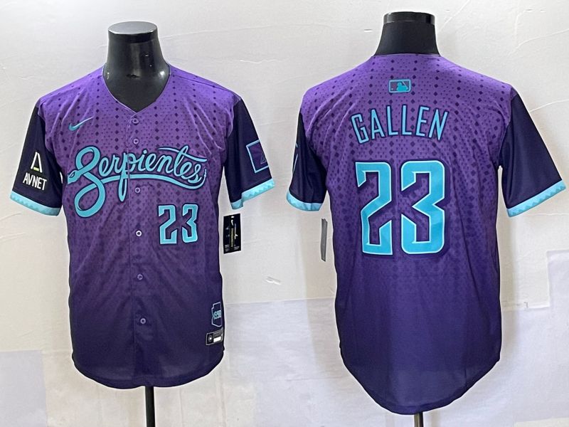 Men 2025 Arizona Diamondback #23 Gallen Purple Joint Name Nike MLB Jersey style 18->arizona diamondback->MLB Jersey